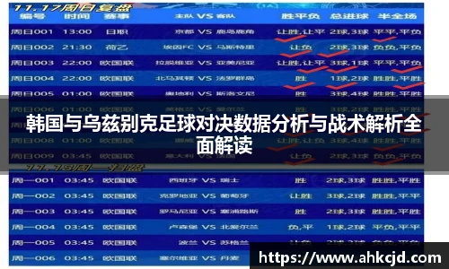 韩国与乌兹别克足球对决数据分析与战术解析全面解读